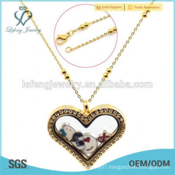 3mm 18" 18k gold fashion changeable floating charms pendant necklace chain jewelry
